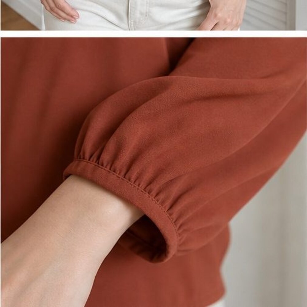 Rust Ruffle Blouse - Picture 5 of 6